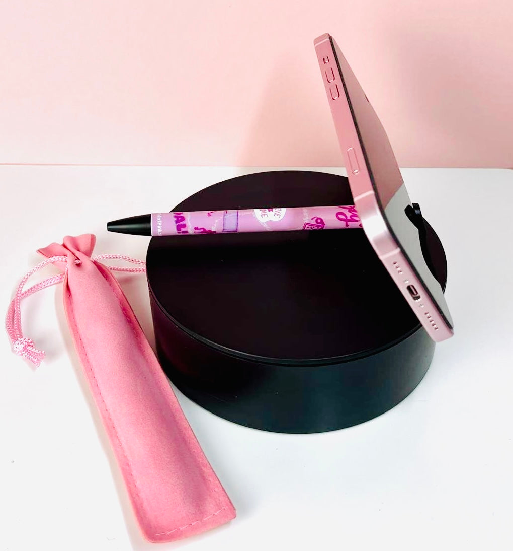 Ballpoint Pen Pink Serenity Themed - Black Ink