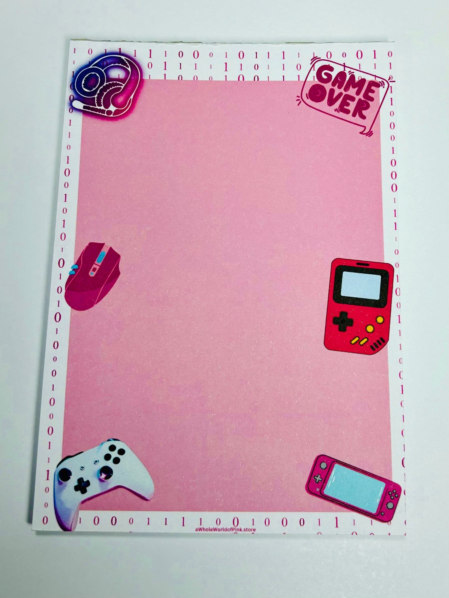 A6 Memo-Pad Ready Player Pink Themed 50pages 120gsm
