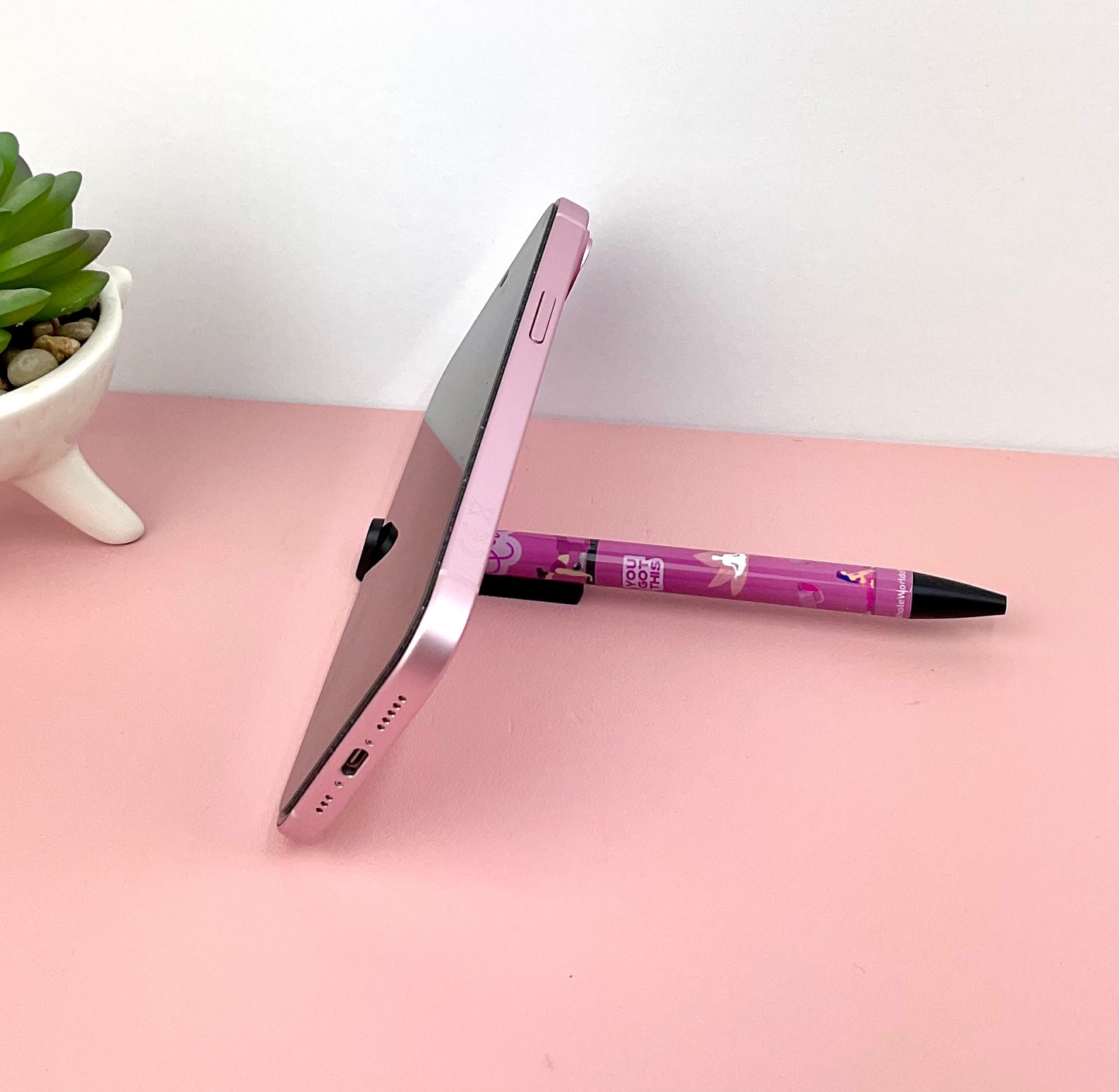 Ballpoint Pen Pink Serenity Themed - Black Ink