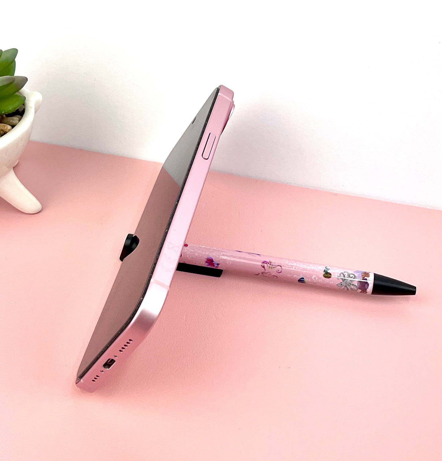 Ballpoint Pen Aquatic Pink Themed - Black Ink