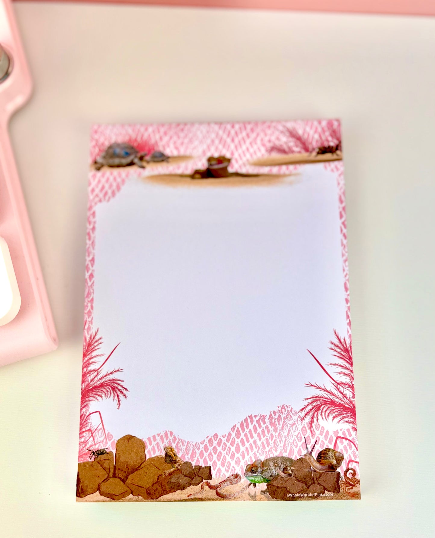 A6 Memo-Pad Pink Terrarium Themed 50pages 120gsm