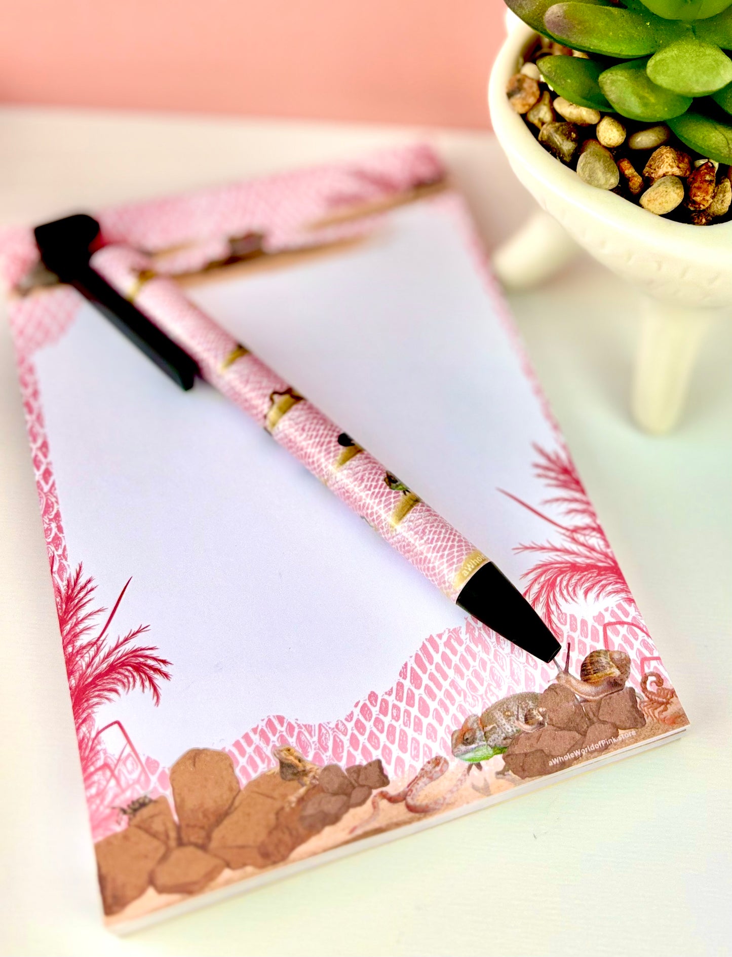 A6 Memo-Pad Pink Terrarium Themed 50pages 120gsm