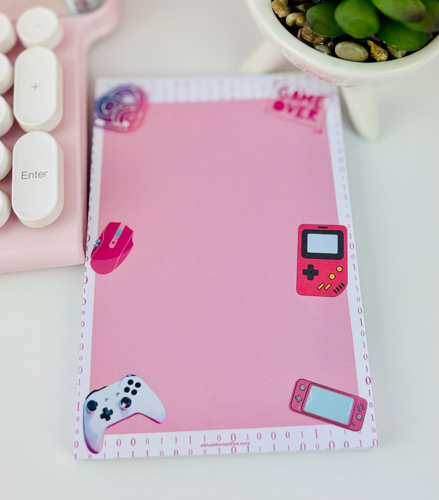 A6 Memo-Pad Ready Player Pink Themed 50pages 120gsm