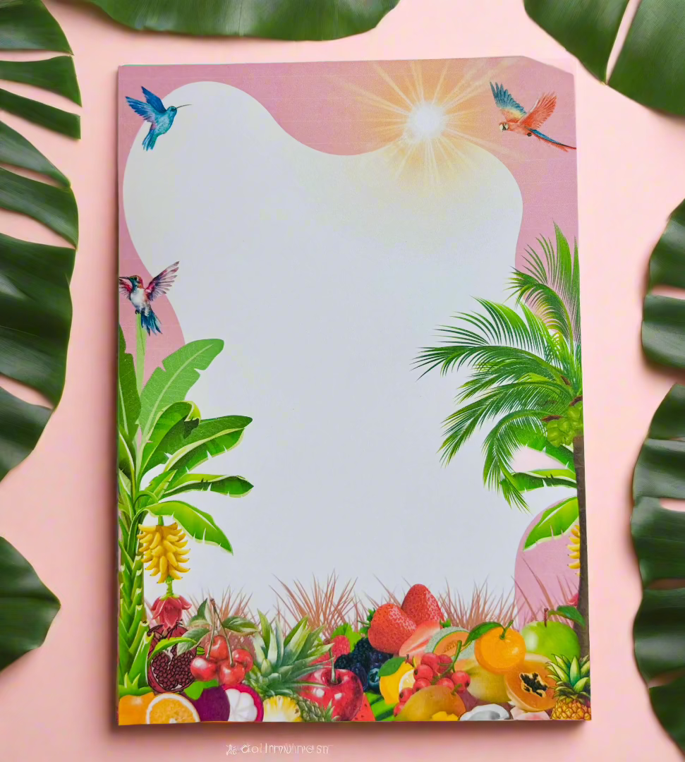 A6 Memo-Pad Tropically Pink Themed 50pages 120gsm