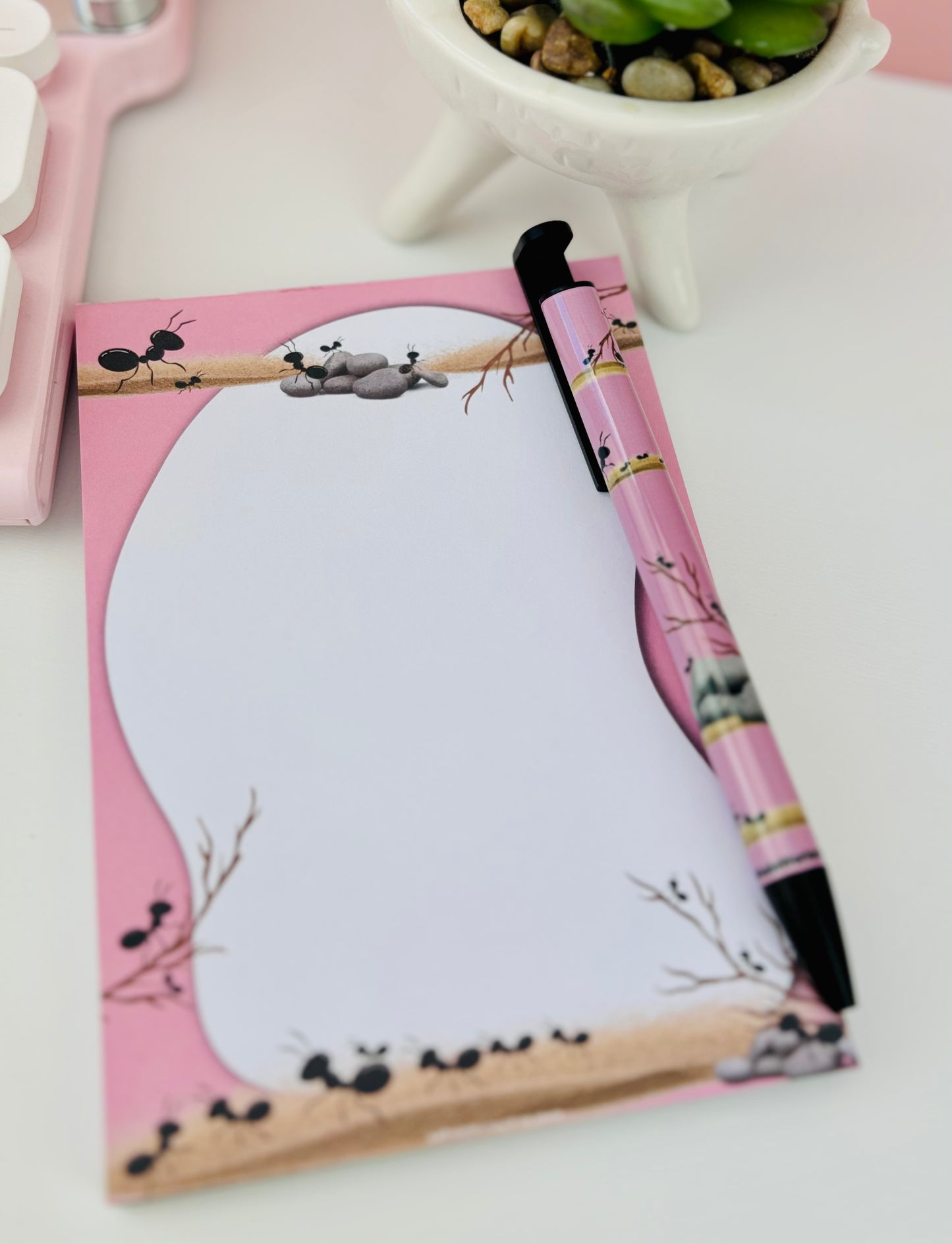 A6 Memo-Pad Marching Pink by Pink Themed 50pages 120gsm