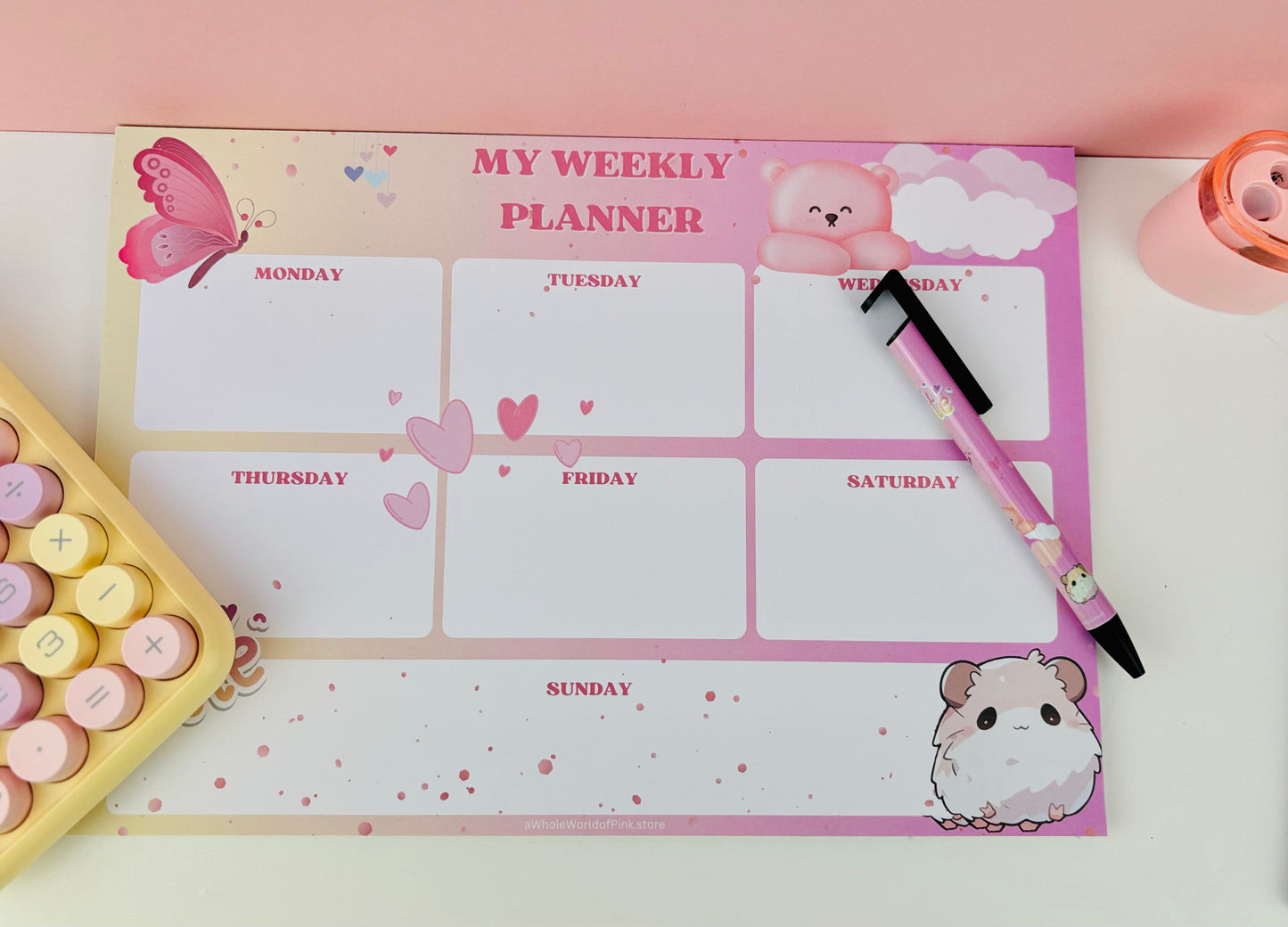 Weekly Agenda Heavenly Pink Themed Design 120gsm