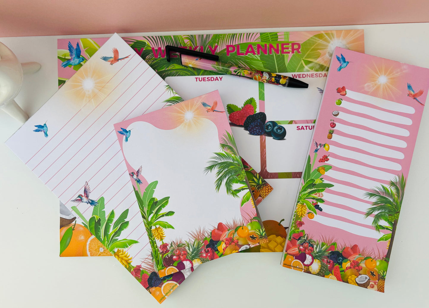 Weekly Agenda Tropically Pink Themed Design 120gsm