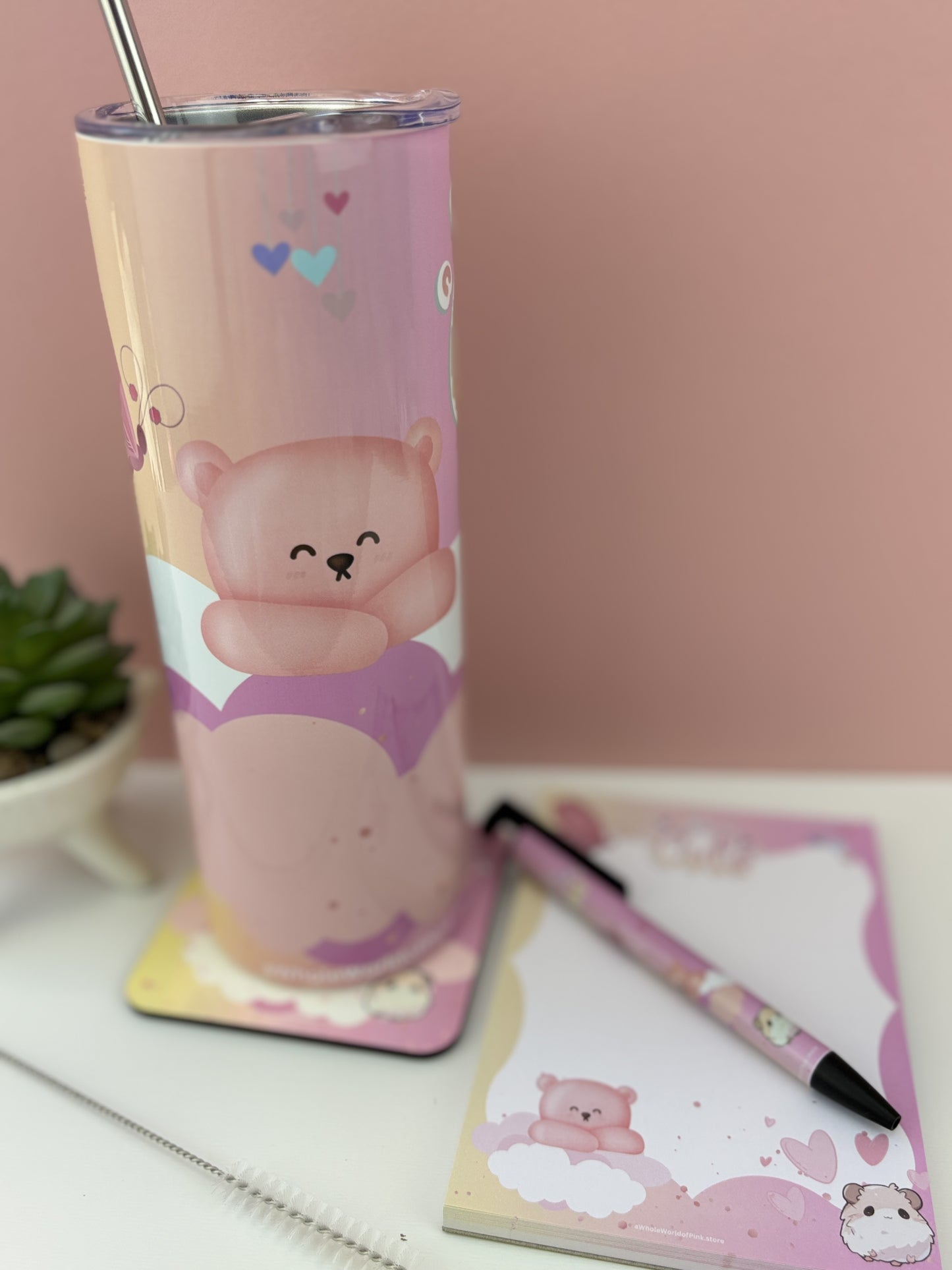 Metal Tumbler Heavenly Pink Themed