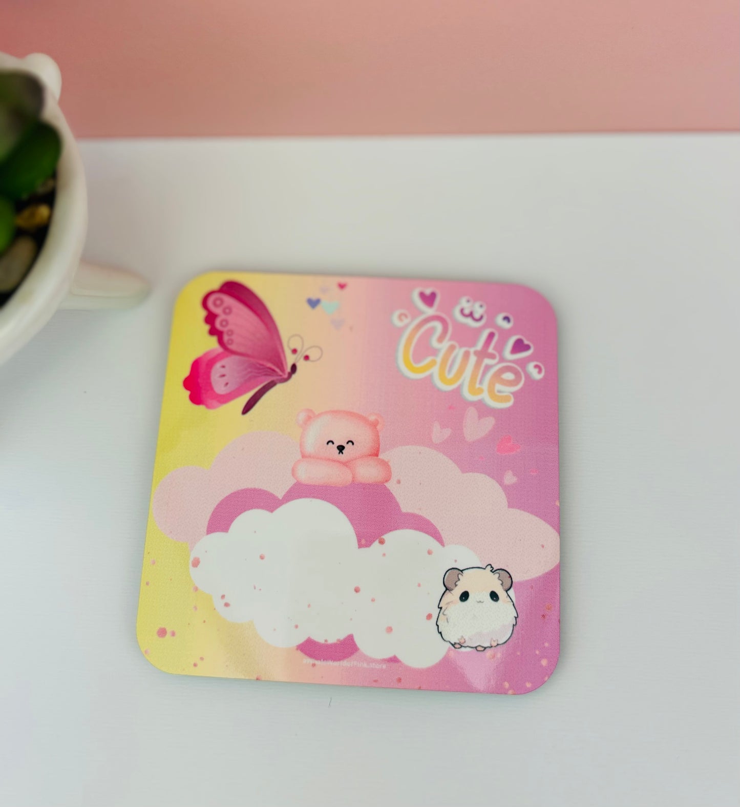 Corked-Backed Coasters Heavenly Pink Themed