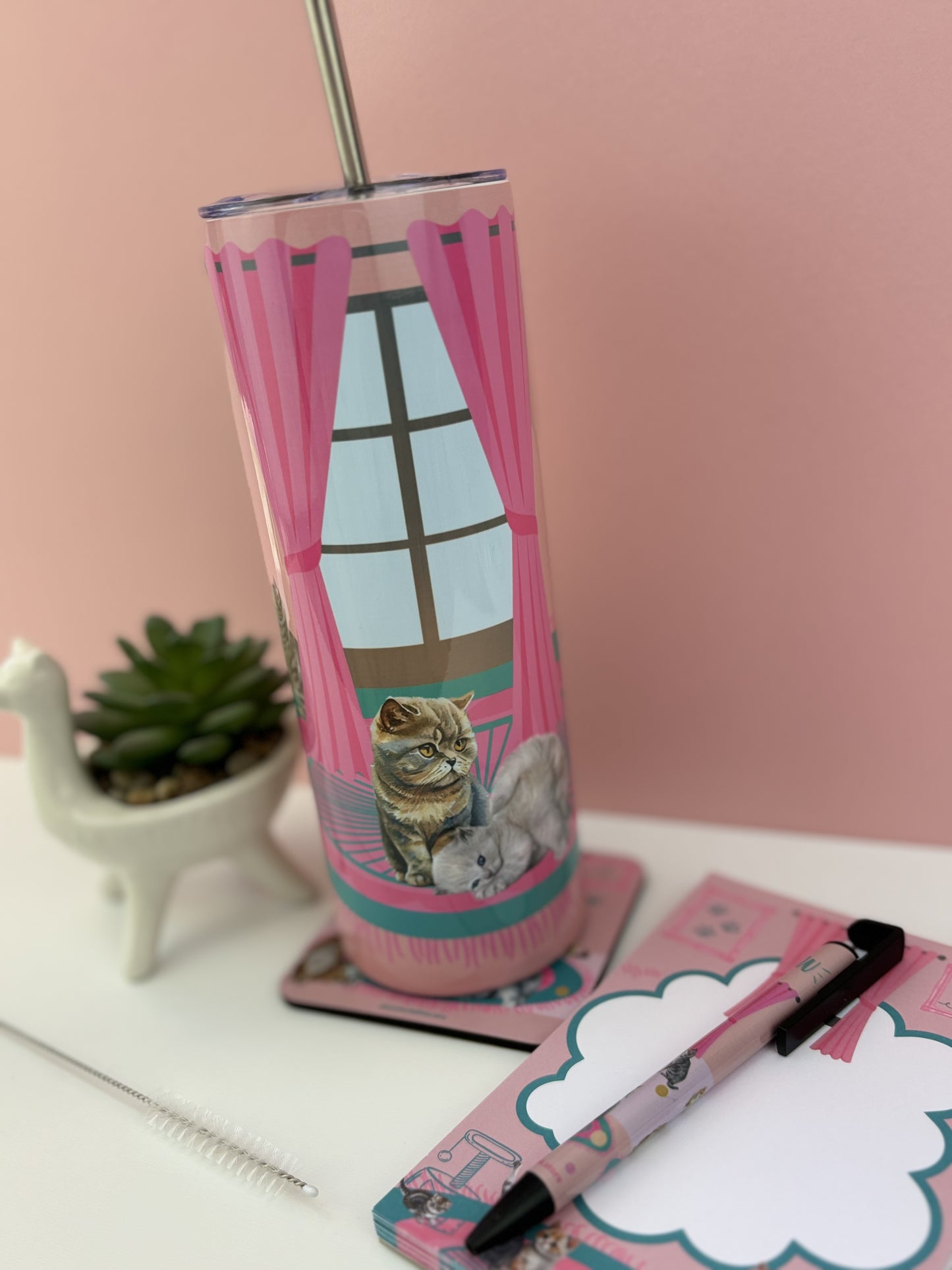 Corked-Backed Coasters Purrfectly Pink Themed