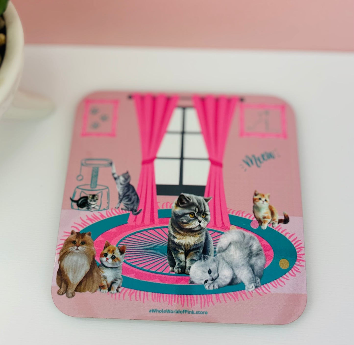 Corked-Backed Coasters Purrfectly Pink Themed