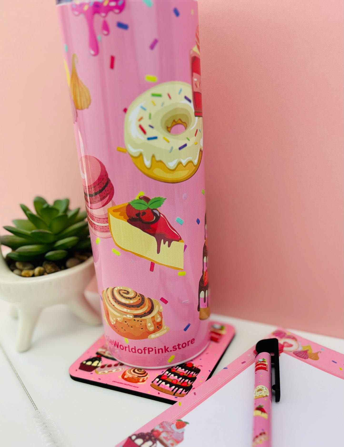 Corked-Backed Coasters Pink Patisserie Themed