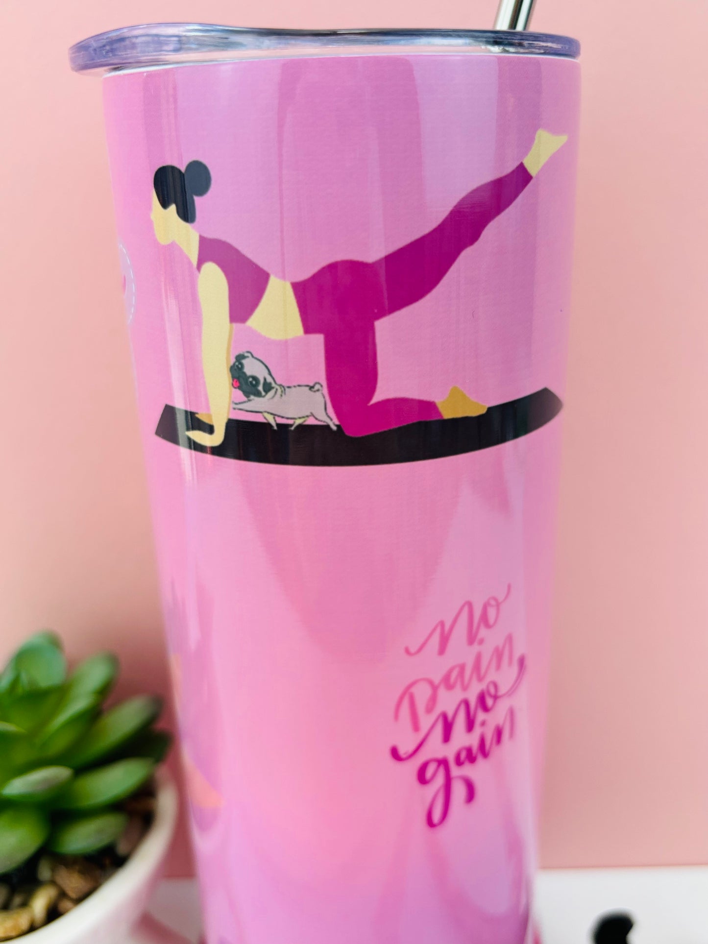 Metal Tumbler Pink Serenity Themed