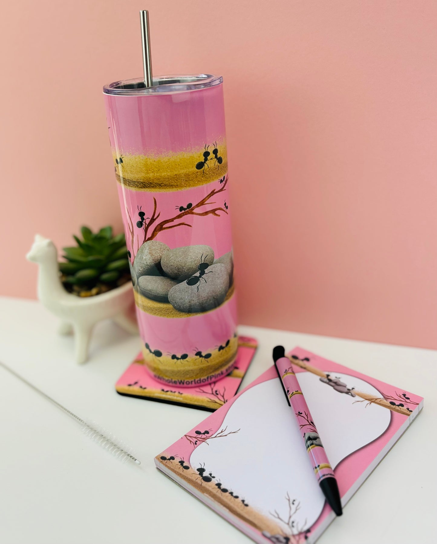 Metal Tumbler Marching Pink by Pink Themed