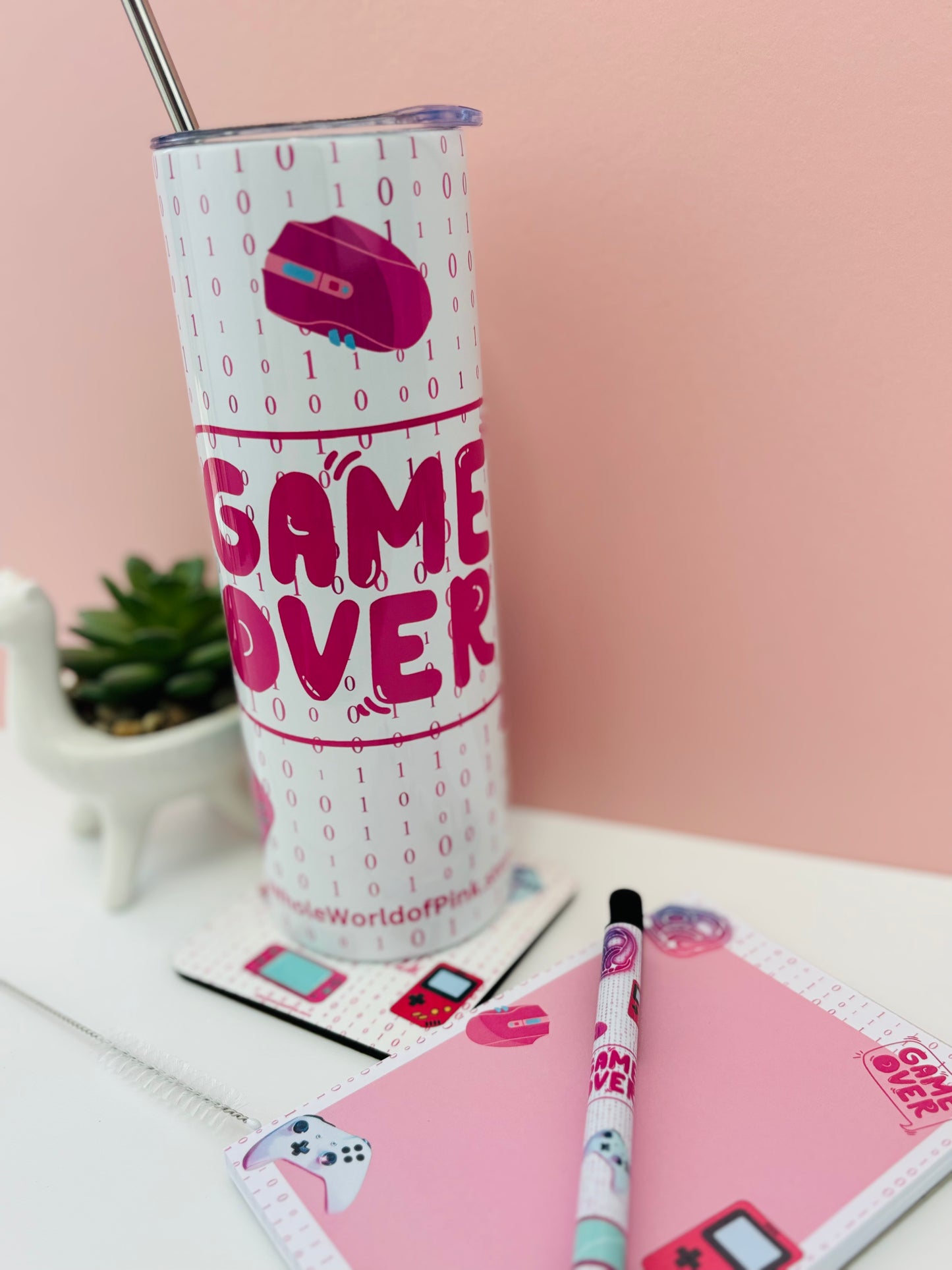 Corked-Backed Coasters Ready Player Pink Themed