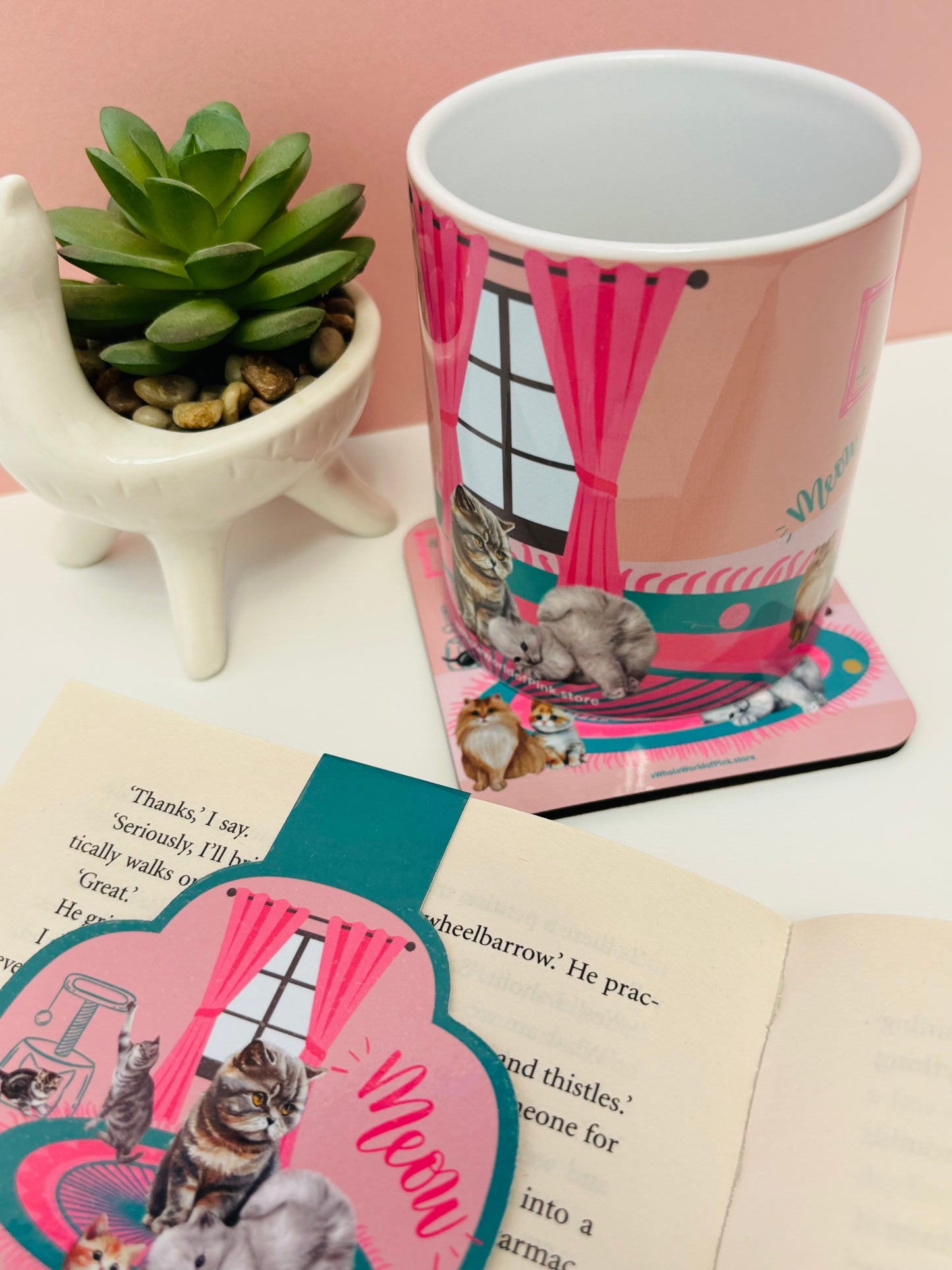 Magnetic Bookmark Purrfectly Pink Themed 300gsm