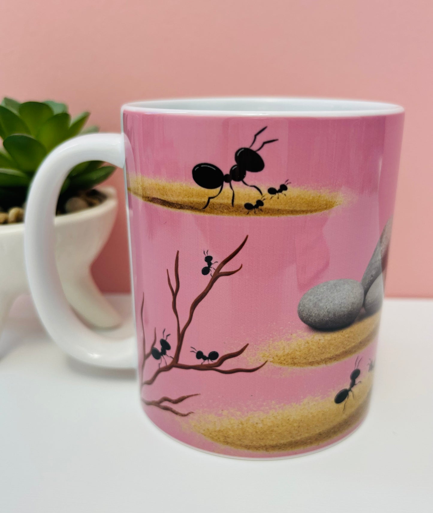 Ceramic Mugs Marching Pink by Pink Themed
