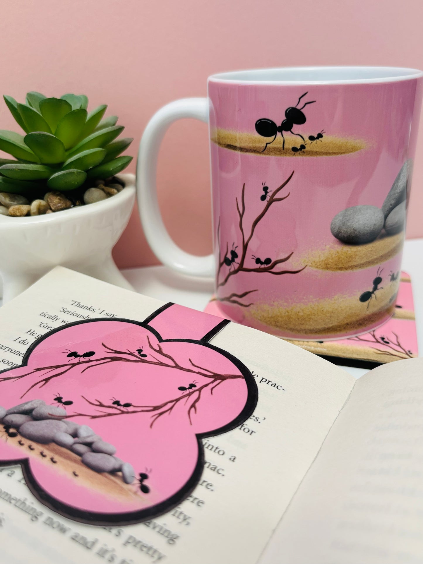 Ceramic Mugs Marching Pink by Pink Themed