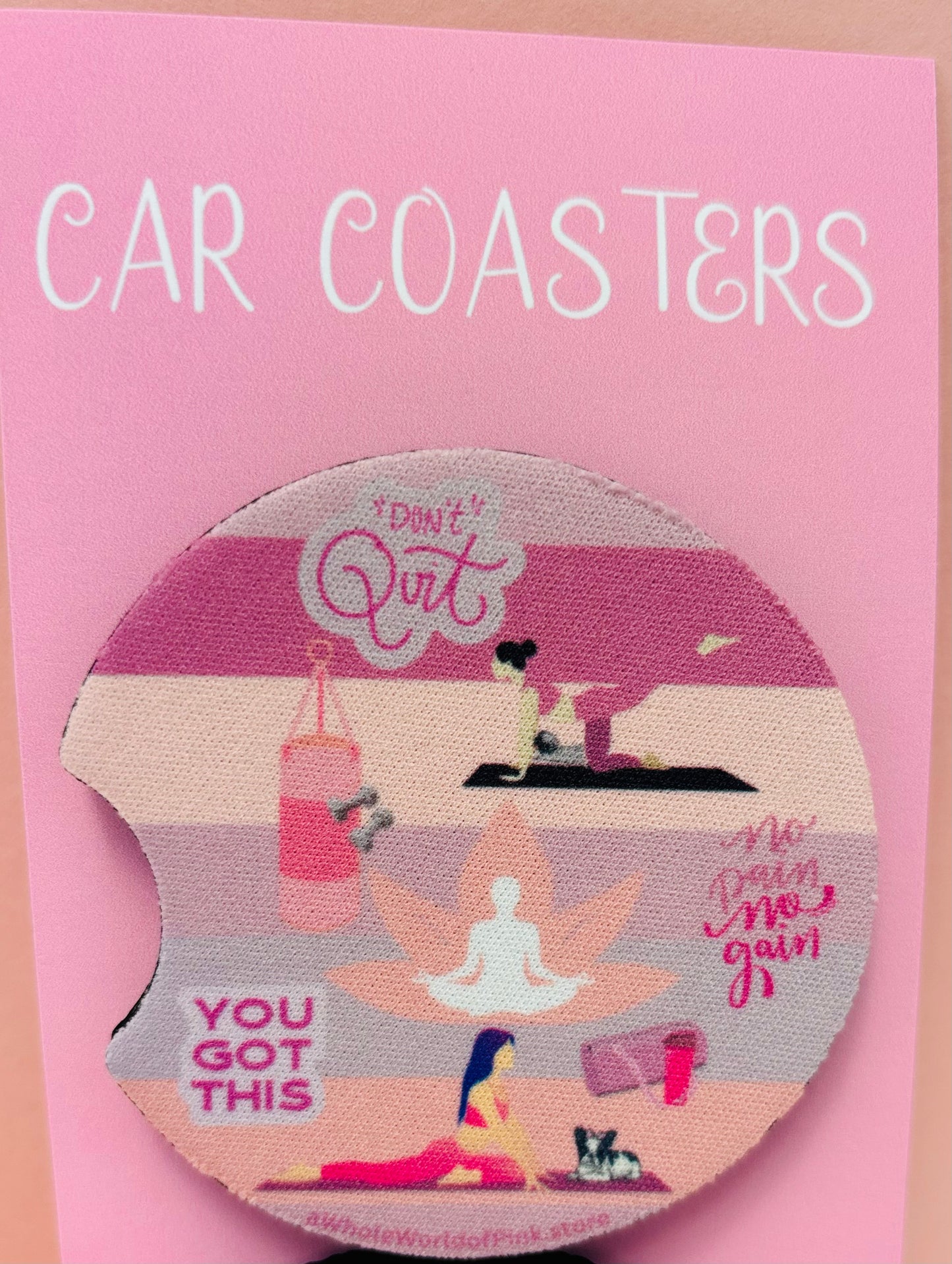 Car Coasters Pink Serenity Themed (Pack of 2)