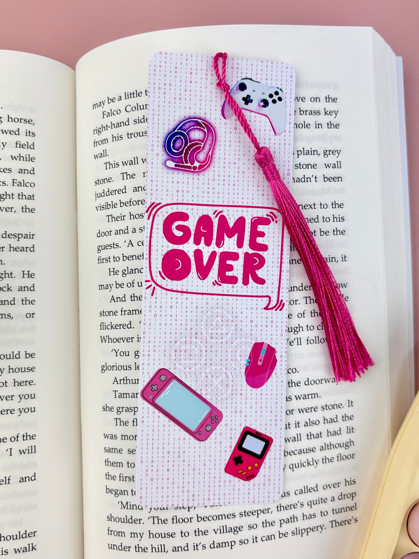 Tassel Bookmark Ready Player Pink Themed 300gsm