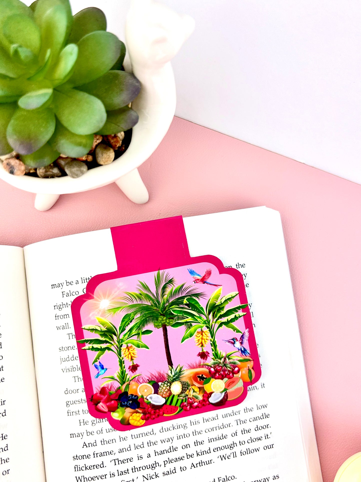 Magnetic Bookmark Tropically Pink Themed 300gsm