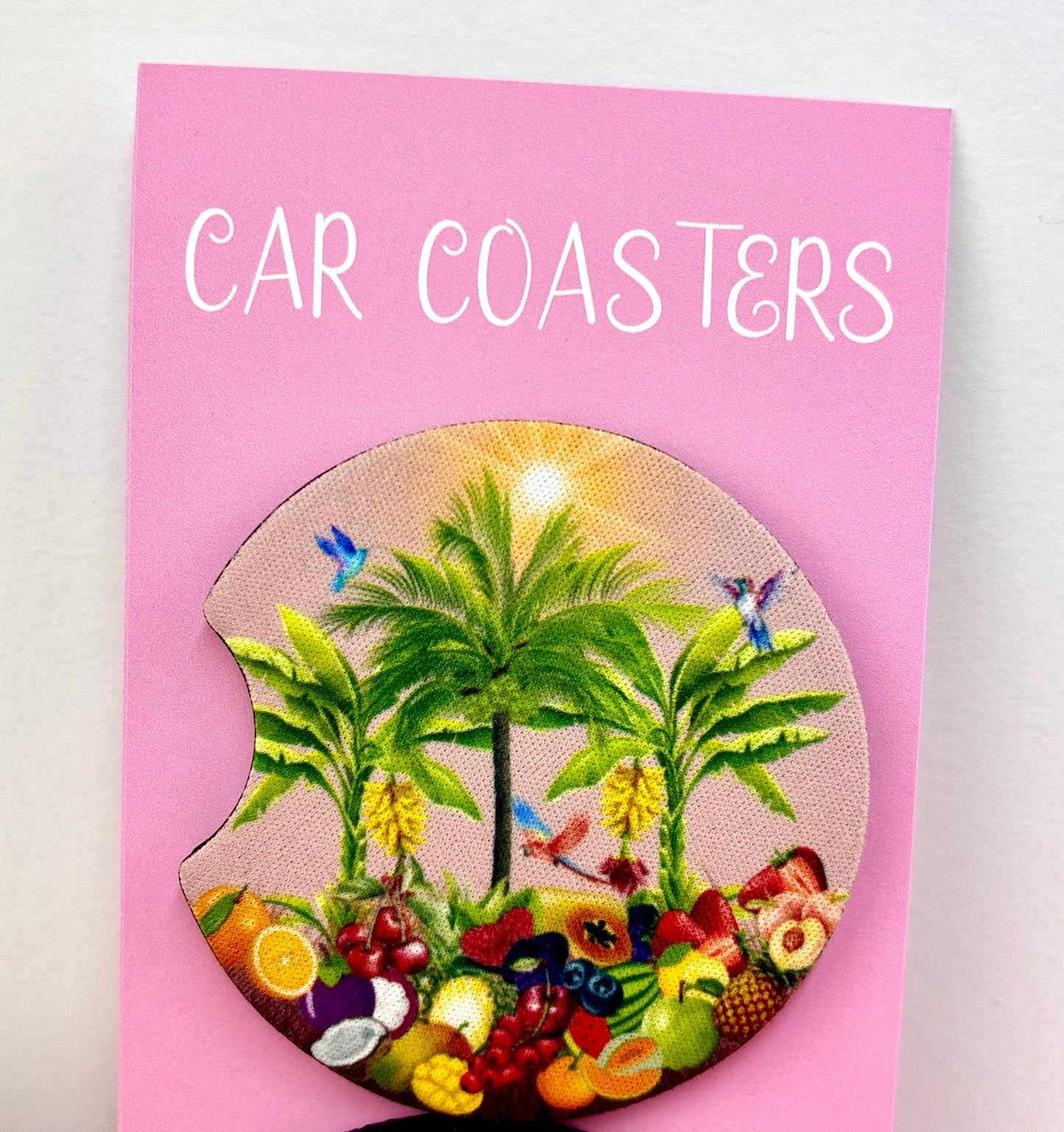 Car Coasters Tropically Pink Themed (Pack of 2)
