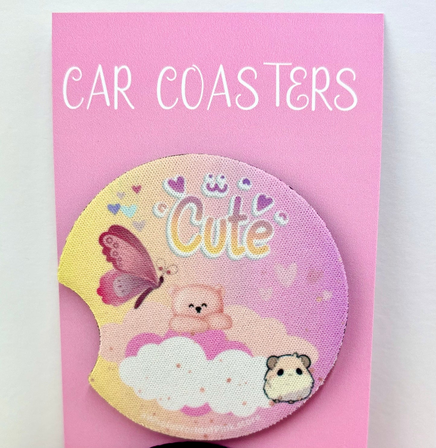 Car Coasters Heavenly Pink Themed (Pack of 2)