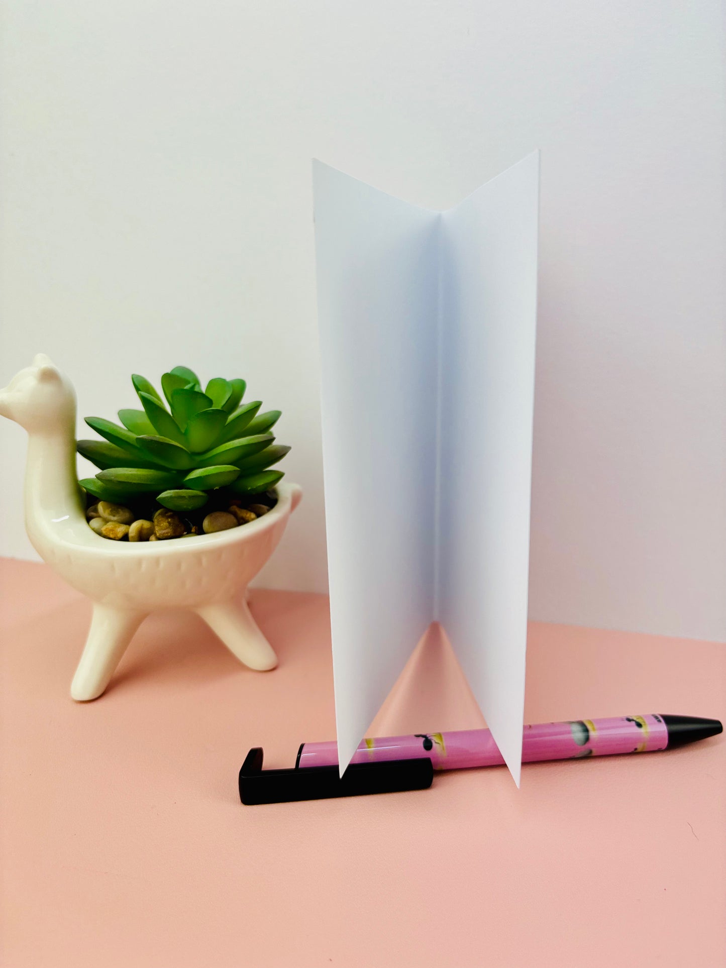 Greeting Card Marching Pink by Pink Themed 300gsm Paper