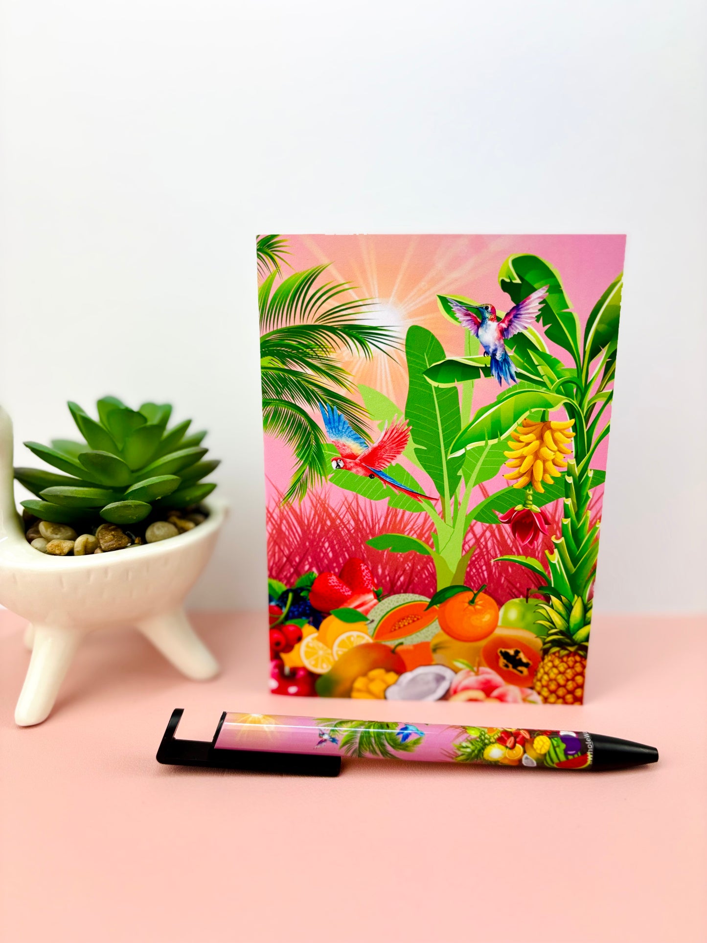 Greeting Card Tropically Pink Themed 300gsm Paper
