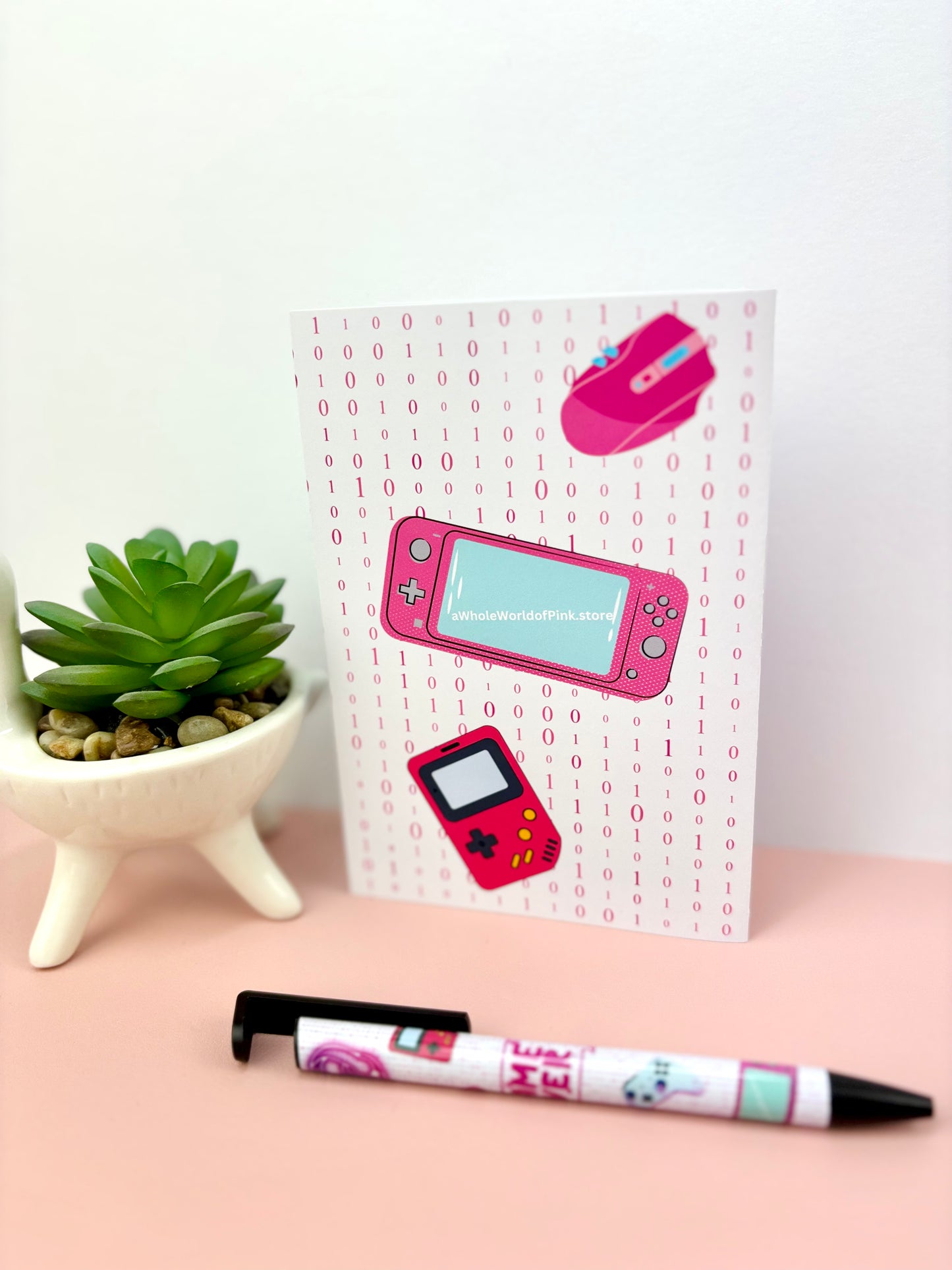 Greeting Card Ready Player Pink Themed 300gsm Paper