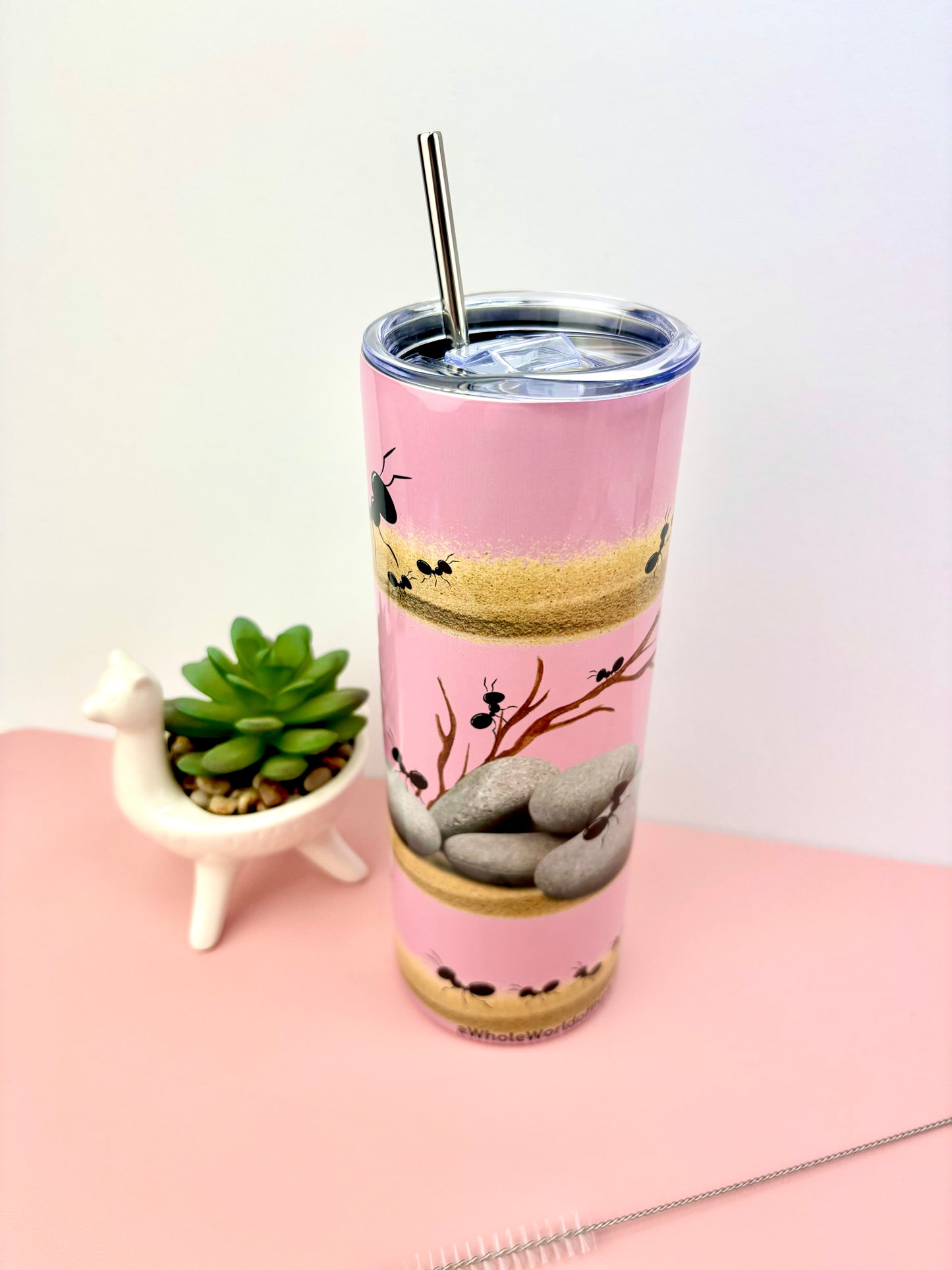 Metal Tumbler Marching Pink by Pink Themed
