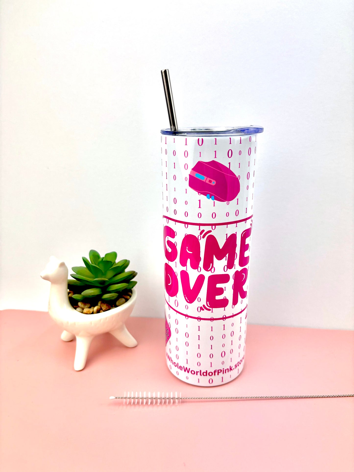 Metal Tumbler Ready Player Pink Themed