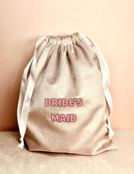 Personalised Velvet Pink Bag