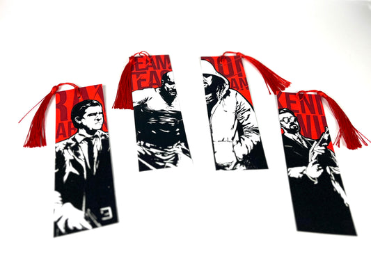Bookmarks - Culliver City Chronicles Graphic Novel Neo-noir, flat on white table Four hitmen and cover art