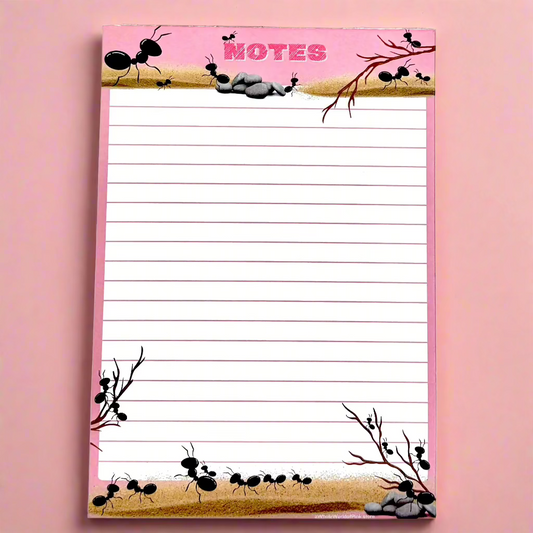 A5 Lined Note Pad Marching Pink by Pink Themed 50 Pages 120gsm