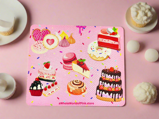 Mouse Pad Pink Patisserie Themed