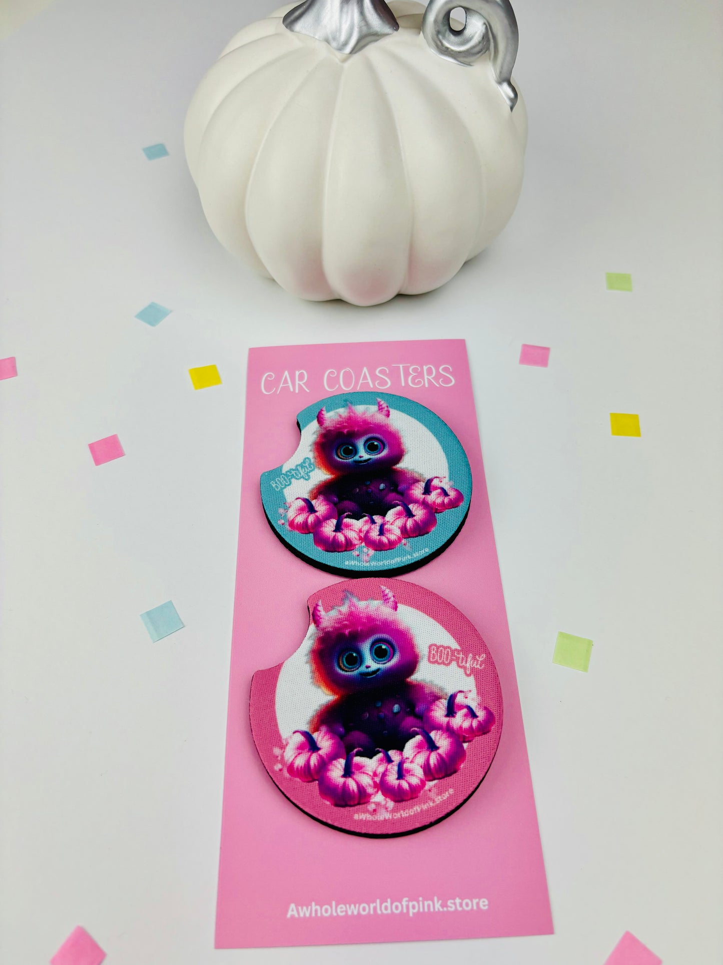 Boo-tiful - Car Coasters - Halloween Themed (Pack of 2)