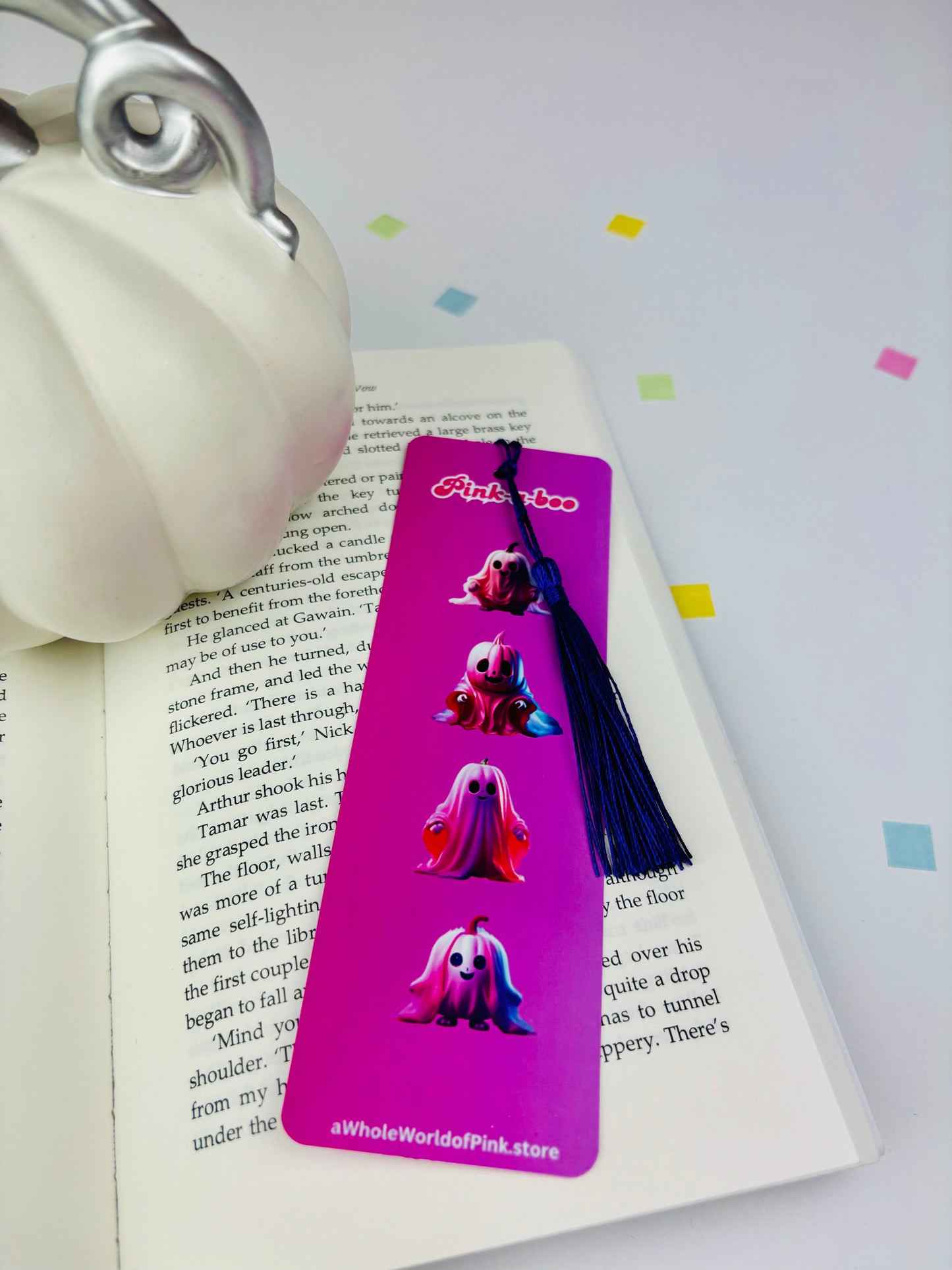 Pink-A-Boo - Tassel Bookmark - Halloween Themed 300gsm