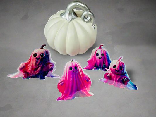 Pink-A-Boo - Sticker Pack - Halloween Themed- Ghosts - Holographic