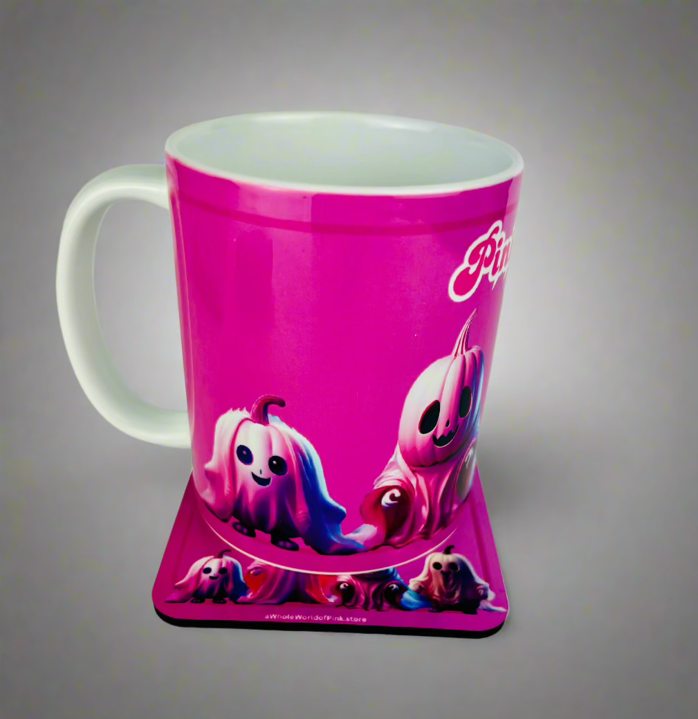 Pink-A-Boo - Ceramic Mugs - Halloween Themed