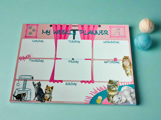 Weekly Agenda Purrfectly Pink Themed Design 120gsm