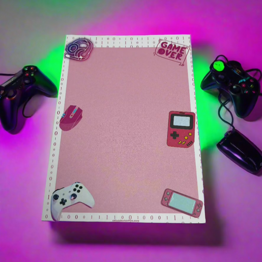 A6 Memo-Pad Ready Player Pink Themed 50pages 120gsm