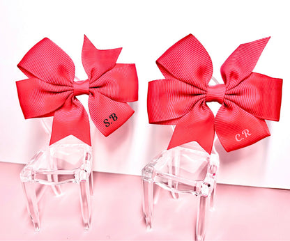 Hair Bows (Pair) - Watermelon Pink- Personalised