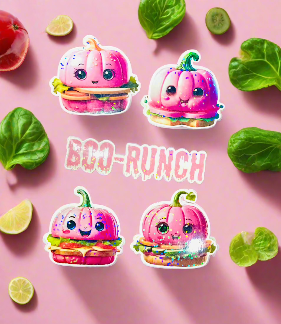 Boo-Runch - Holographic Vinyl Stickers set- Halloween Themed