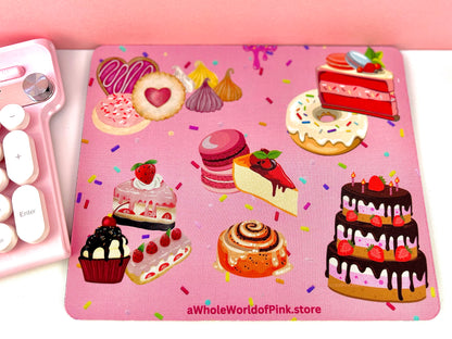 Mouse Pad Pink Patisserie Themed