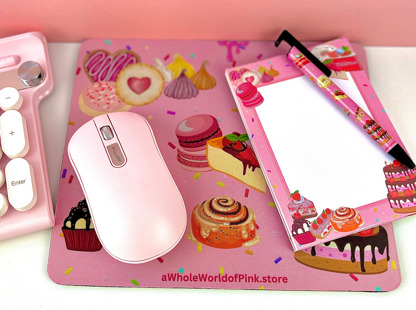 Mouse Pad Pink Patisserie Themed