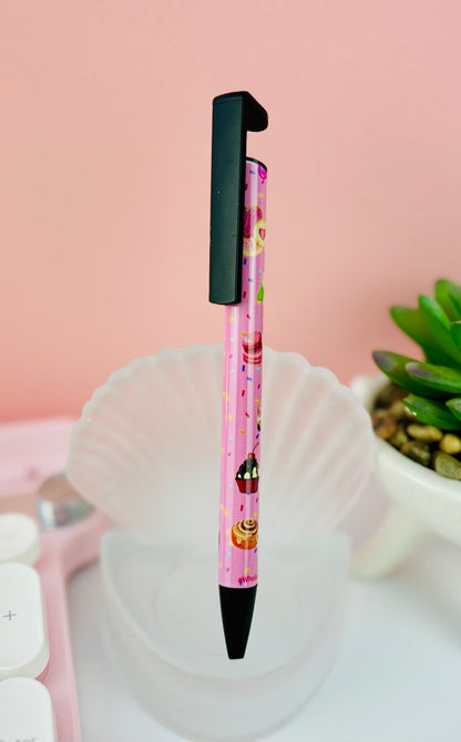 Ballpoint Pen Pink Patisserie Themed - Black Ink