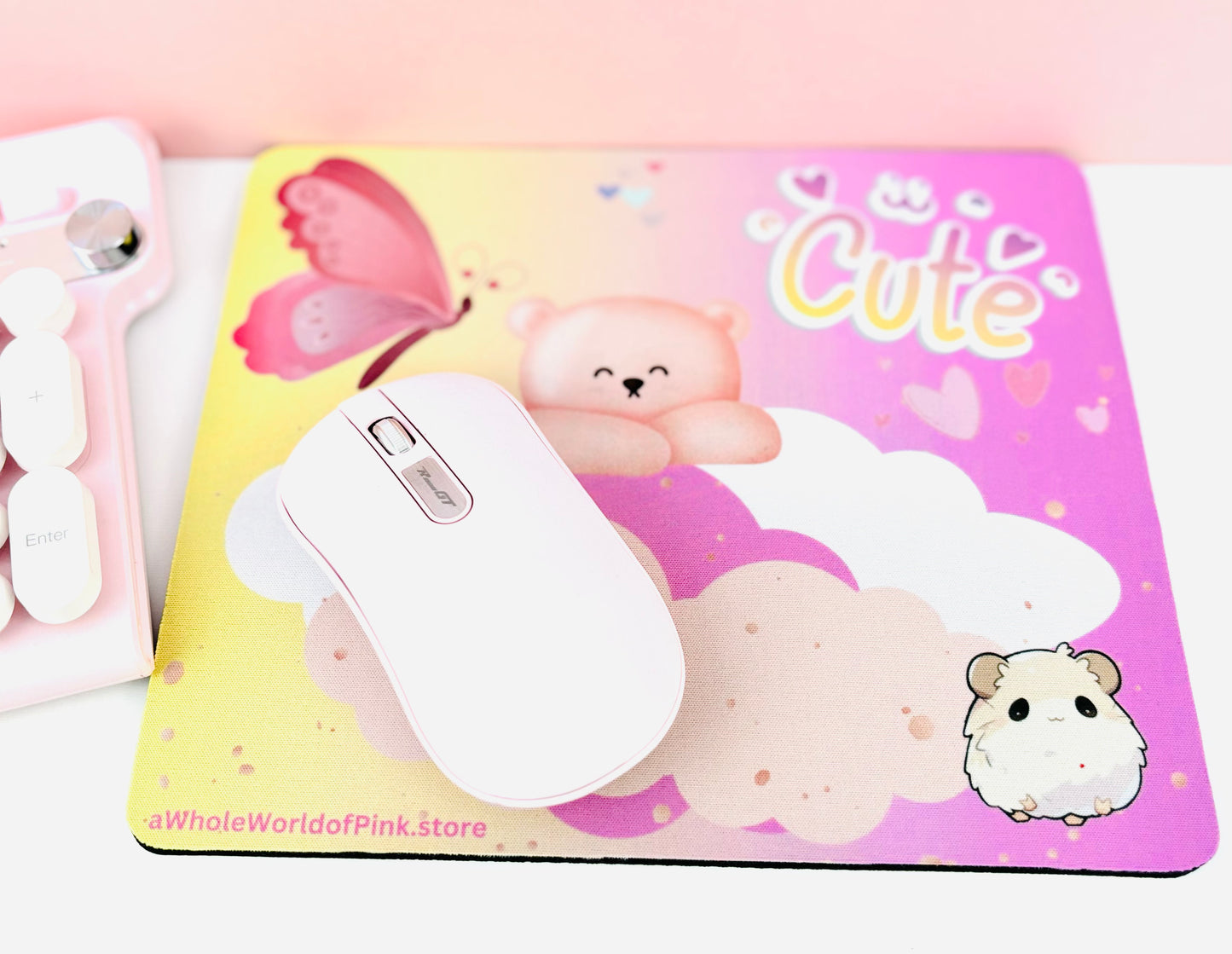 Mouse Pad Heavenly Pink Themed