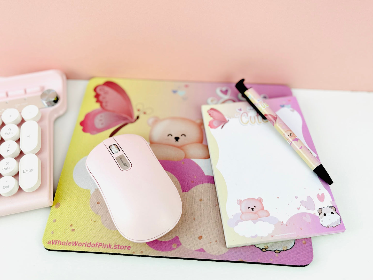 Mouse Pad Heavenly Pink Themed