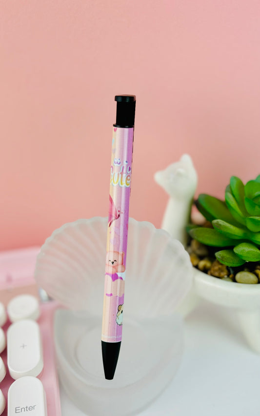 Ballpoint Pen Heavenly Pink Themed - Black Ink